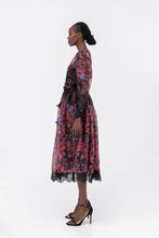 Load image into Gallery viewer, Floral-detail organza midi dress
